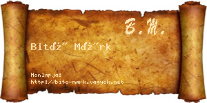 Bitó Márk névjegykártya